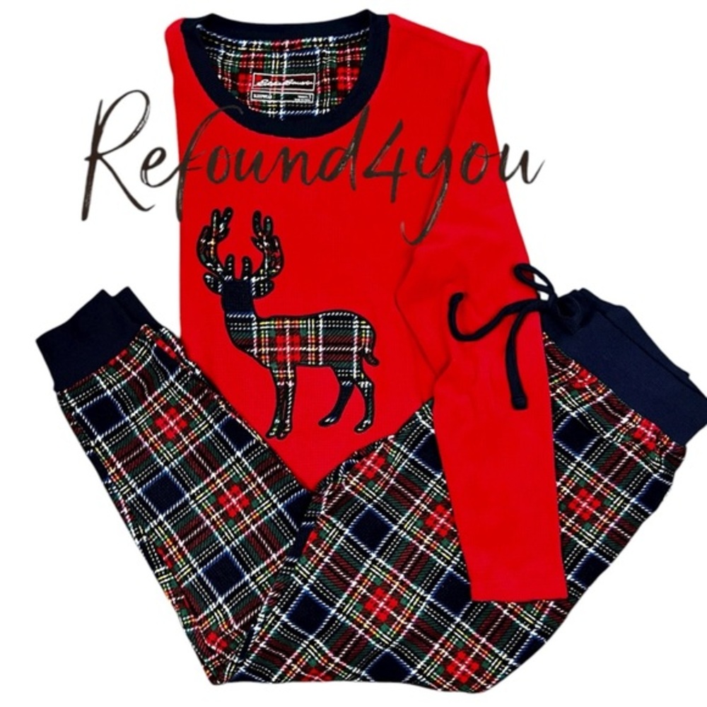 MEN - Eddie Bauer - ‘Reindeer’ Waffle fleece PJ set. Men SZ: M, NWT. Last one!